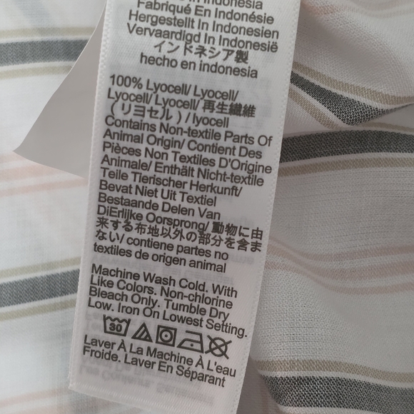 Madewell Green And Pink Striped Shirt Size 2 - Picture 3 of 7